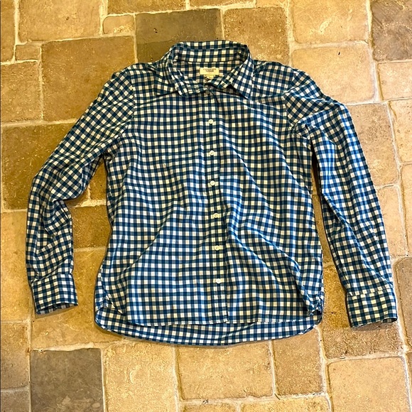 Lands' End Tops - Lands' End Canvas Blue and White Checkered Shirt